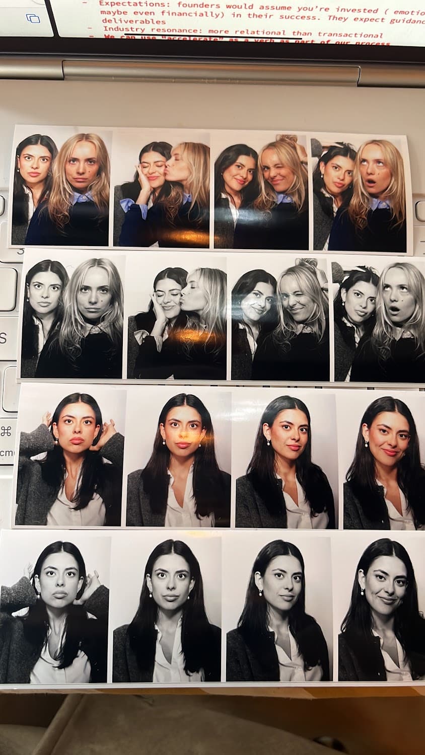 SKULPT founders in a photo-booth strip