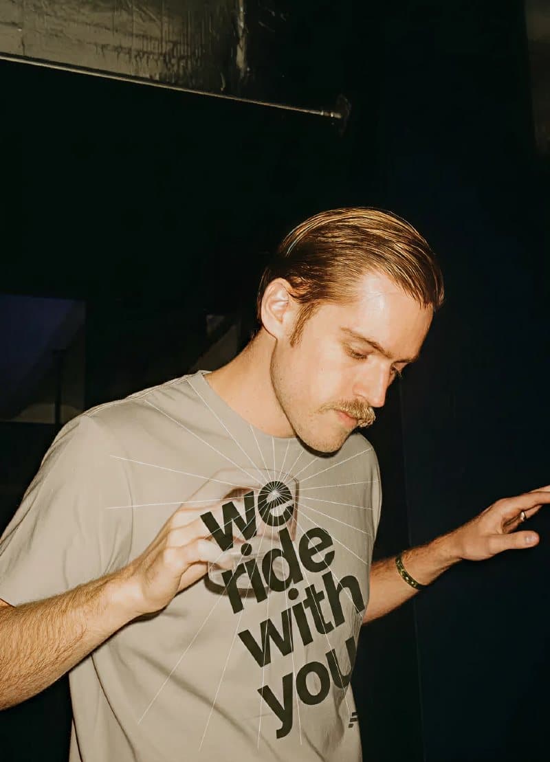 Man in a Finexa “we ride with you” t-shirt
