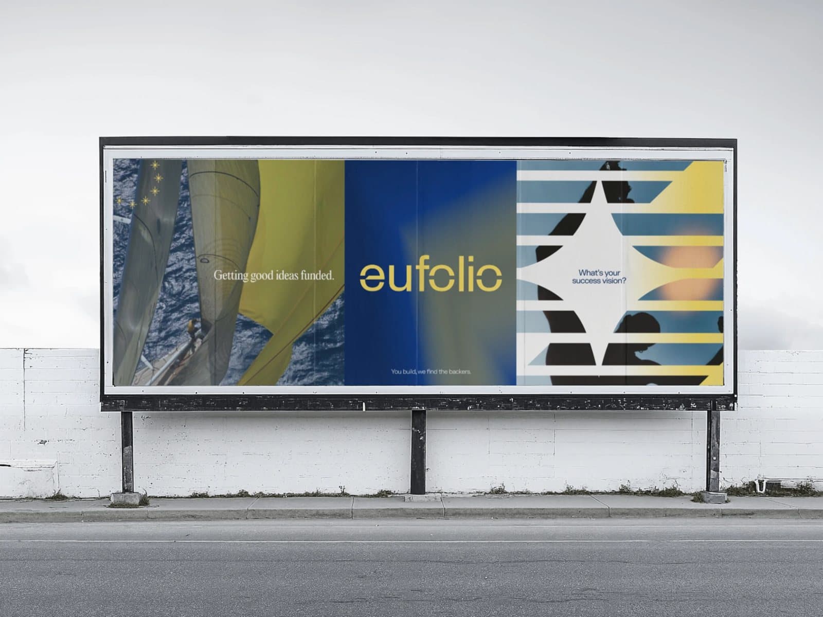 Eufolio campaign billboard by a road