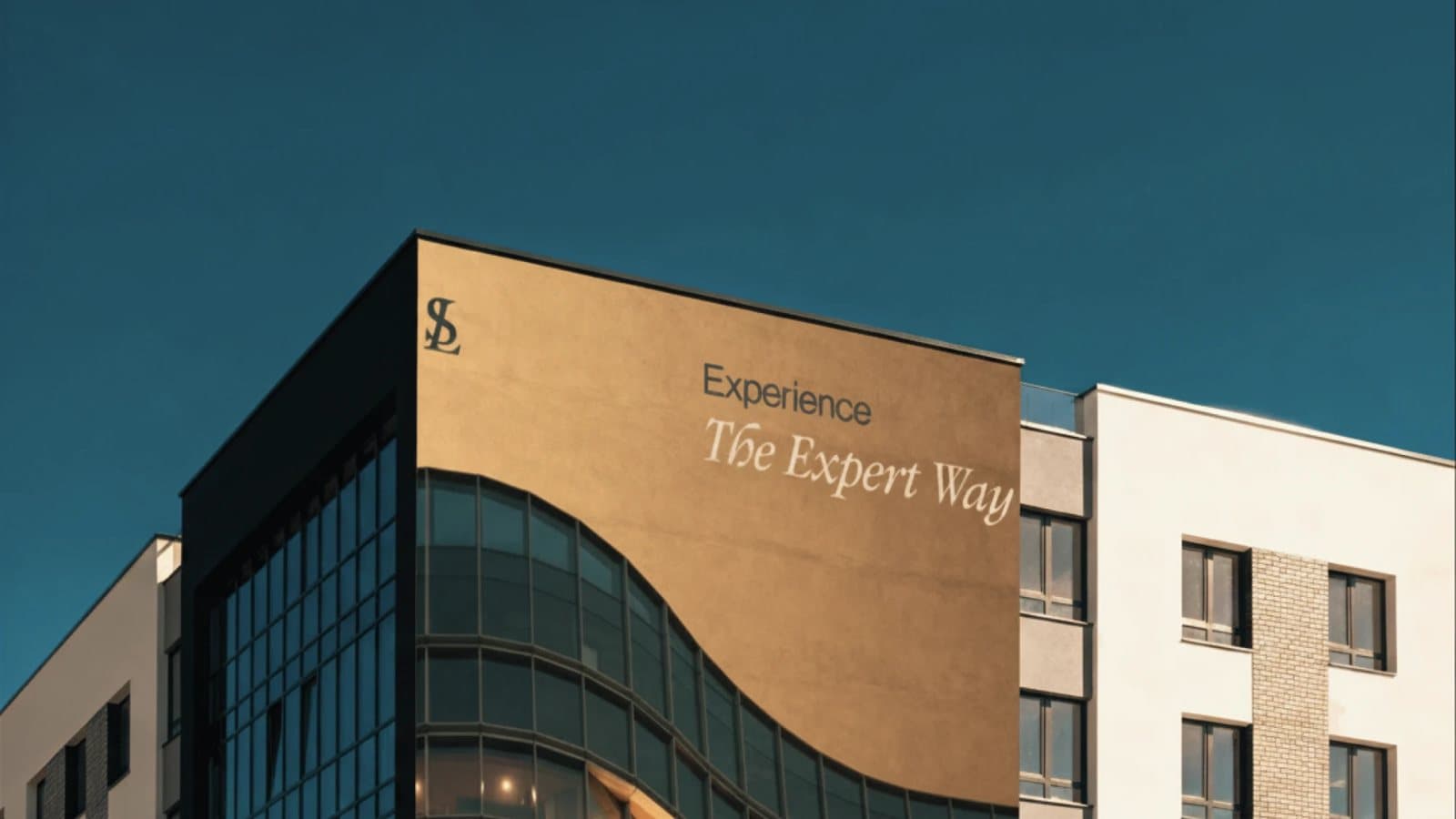 SafeLine B2B rebrand on a building facade