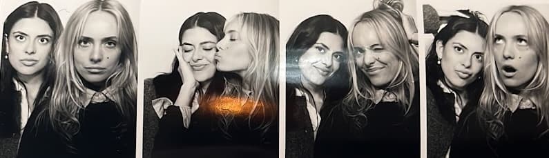 SKULPT co-founders Lucia and Freya in photobooth strips